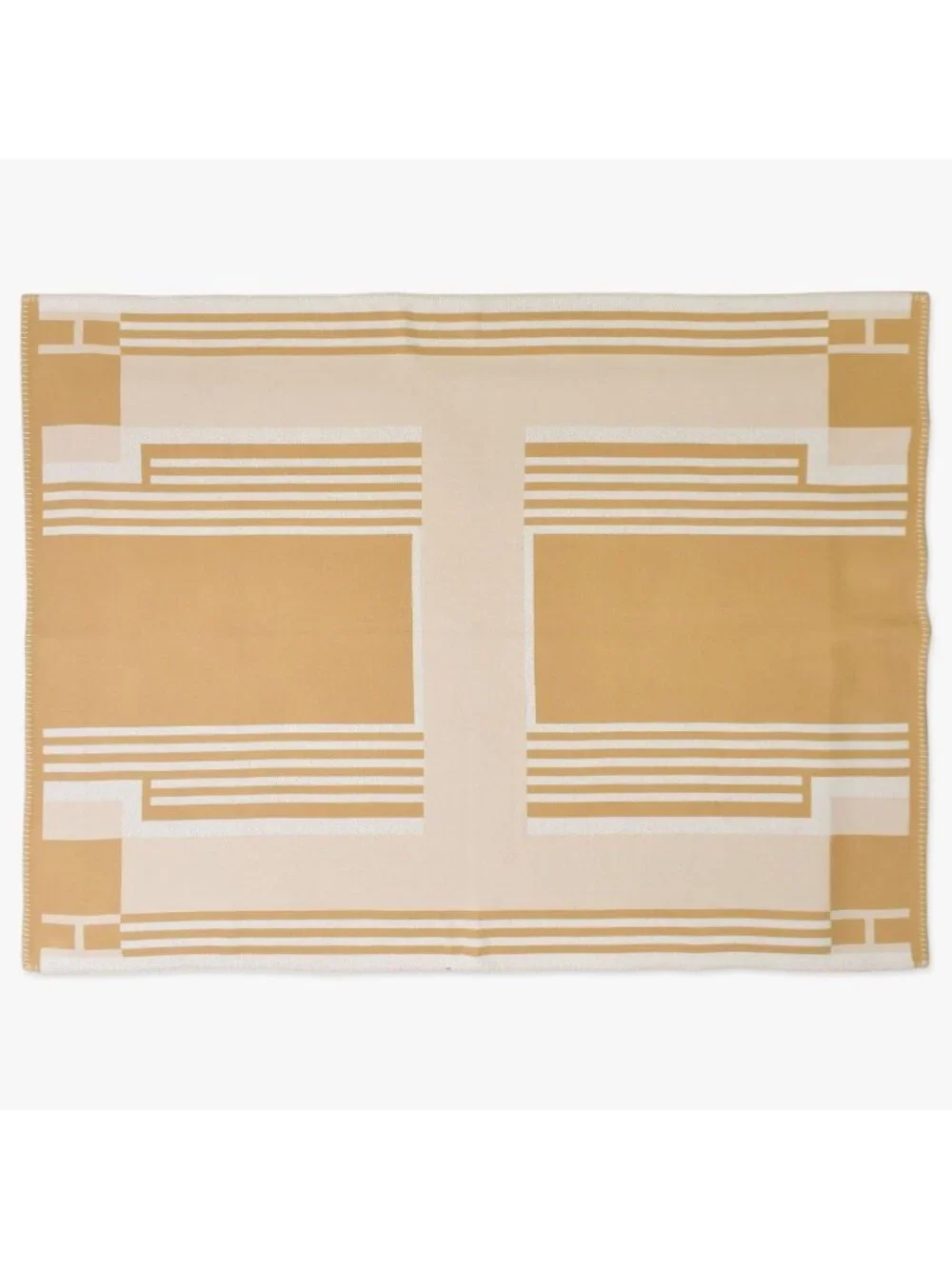 Hermes Avalon Blanket Beige Brown Wool Cashmere